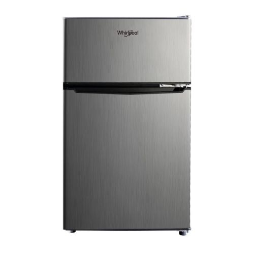 Whirlpool 3.1 cu ft Mini Refrigerator Stainless Steel WH31S1E: Energy Star Certified Dorm Fridge, Reversible Door, 2 Shelves