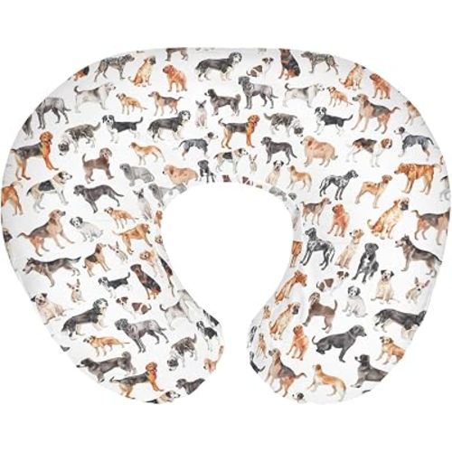 Watercolor Dogs Baby Nursing Pillow Covers for Boy Girl Neutral Dog Pet Puppy Nursery Feeding Pillowcase for Breastfeeding Pillows Dog Lovers Gift Soft Stretchy Slipcovers for Newborn Infant