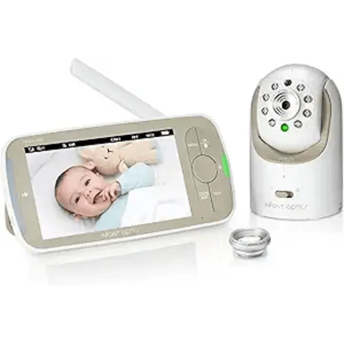 Infant Optics DXR-8 PRO Video Baby Monitor, 720P HD Resolution 5" Display, Patented A.N.R. (Active Noise Reduction), No WiFi, Pan Tilt Zoom, and Interchangeable Lenses