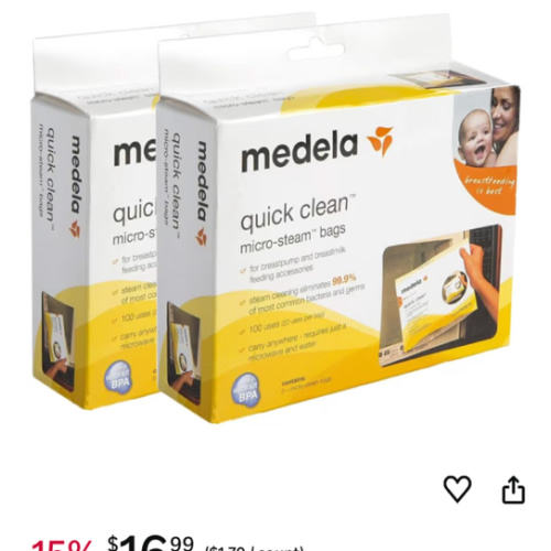 Amazon.com: Bitybean Quick Clean Micro-Steam Bags, 2 Pack of 5 (10 Microsteam Bags Total), for Medela Teethers, Training Cups, Pacifiers, Breast Pump Parts and Bottles : Baby