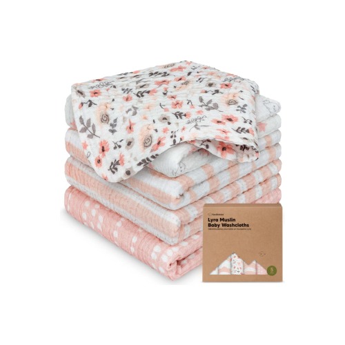 5-Pack Lyra Muslin Baby Washcloths