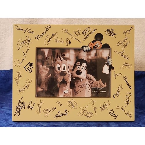 Disney Characters Signed with Photo Frame including Goofy Disney Princesses Simba Minnie Mouse Tigger Donald Duck Pinocchio Alice Home Décor