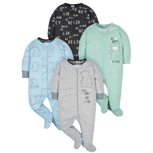 Gerber Baby Boys 4-Pack Sleep 'N Play Footie