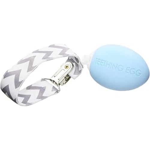 The Teething Egg Baby Teether – Freezable Teething Toy for Babies 3–6 Months up to 18 Months – Made in USA, Food-Grade TPE, Blue