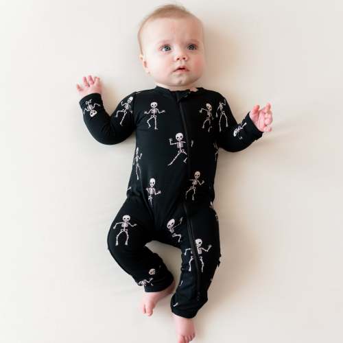 Zippered Romper in Skeleton