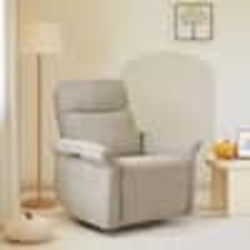 Spruce & Spring Isla Taupe Fabric Triple-Motor 270° Swivel Power Nursery Glider Recliner with Power Headrest Lumbar Support Side Pockets SSME7A018-G0201621