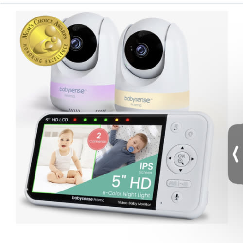 Babysense Prisma: Video Baby Monitor with 2 Cameras, Non Wifi, Split S