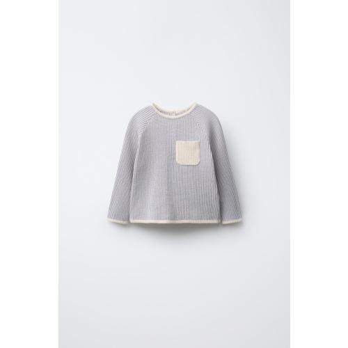 CONTRAST PIPING SWEATER - Sky blue | ZARA United States