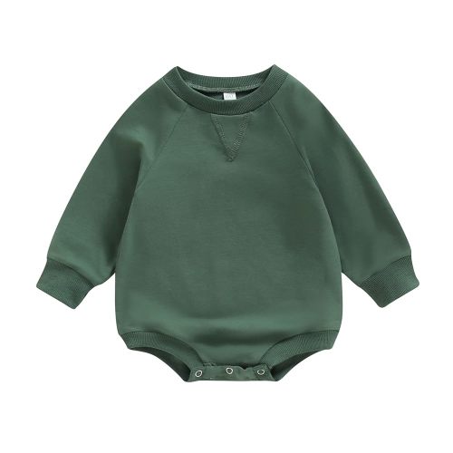 MERSARIPHY Baby Girl Boy Sweatshirt Romper Toddler Newborn Long Sleeve Bubble Oversized Bodysuit Onesie Neutral Fall Clothes