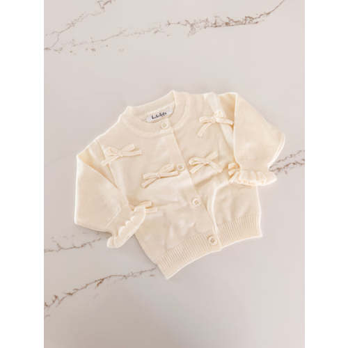 Ivory Bow Knit Cardigan
