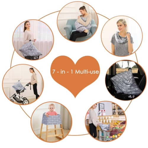 Car Seat Canopy Breastfeeding Cover - Multi Use Baby Stroller and Carseat Cover, Breastfeeding Covers, Boys and Girls Shower Gifts (Classical Arrows)