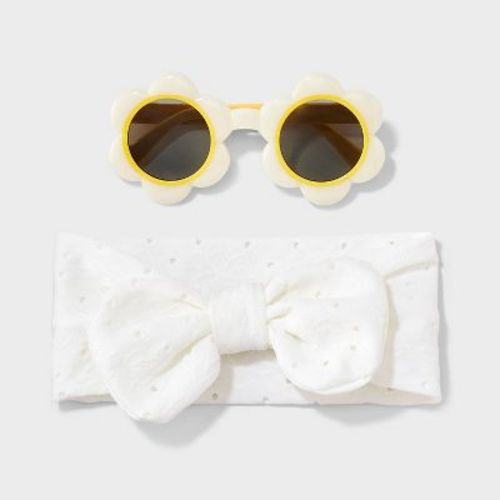 Toddler Girls' Flower Sunglasses & Headband Set - Cat & Jack™ Yellow/White