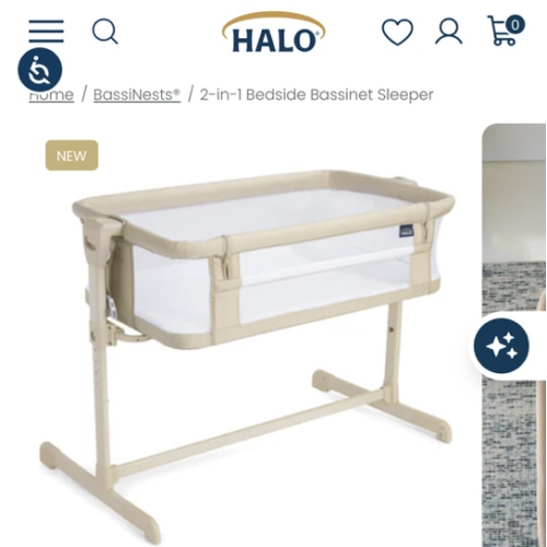 HALO® 2-in-1 Bedside Bassinet Sleeper | Adjustable Height Baby Bassinet