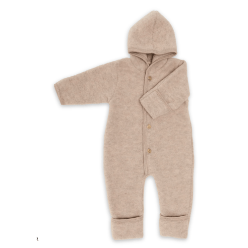 Hooded wool fleece overall