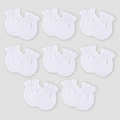 Gerber Baby 8pk Mittens - White