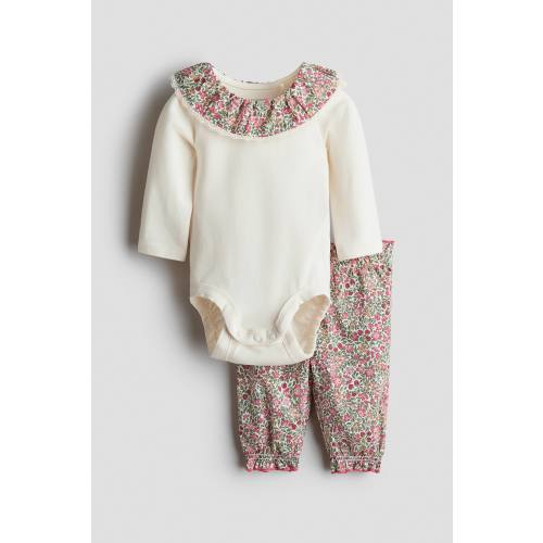 2-PIECE COTTON BODYSUIT AND PANTS SET