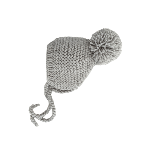 Garter Stitch Bonnet, Light Grey