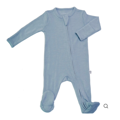 Footie Pajamas, Merino Wool, Blue