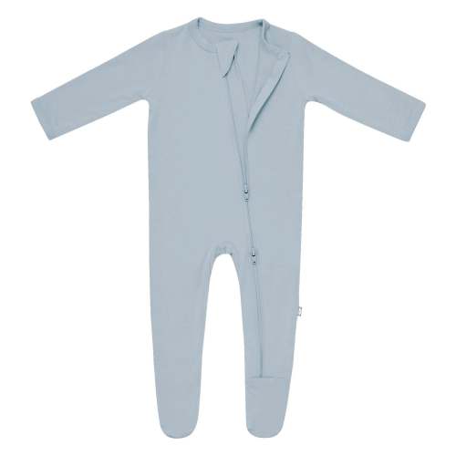 Zippered Footie in Fog | Kyte Baby | Size Newborn