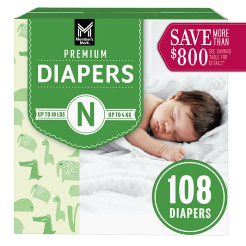 Member's Mark Premium Baby Diapers, Sizes: Newborn - 7 - Sam's Club