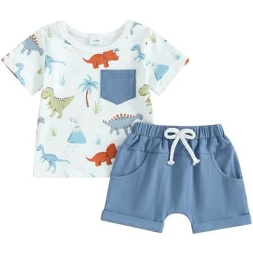 Toddler Baby Boy Clothes Summer Short Sleeve T Shirt and Shorts Cute Infant Baby Boy Outfits Clothing Set