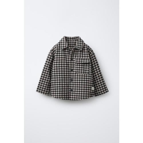 GINGHAM PLAID OVERSHIRT - Black / Ecru | ZARA United States