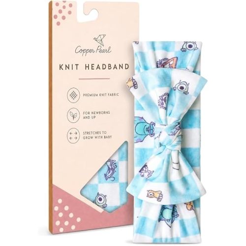 Copper Pearl Baby Bows: Soft and Stretchy Headbands for Baby Girls, Newborn and Toddler Hair Bows and Accessories, Stylish Bow Headband, Monsters Inc Medley