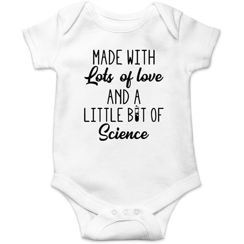 Made With Lots Of Love And A Little Bit Of Science - Funny Baby Essentials Bodysuit Romper