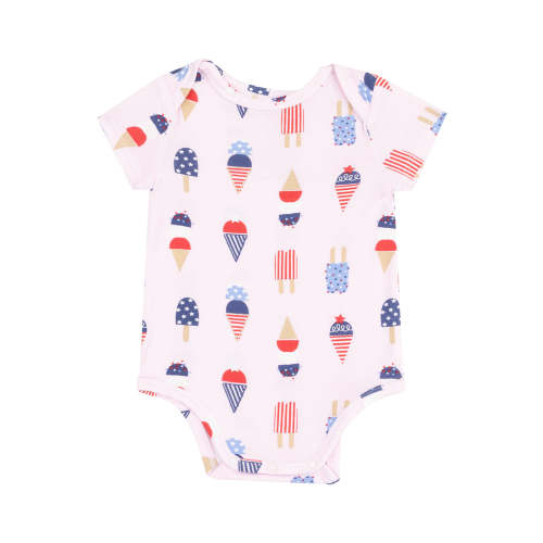 Short Sleeve Bodysuit, American Ice Cream Pink
