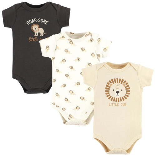 Hudson Baby Cotton Bodysuits, Brave Lion, 0-3 Months