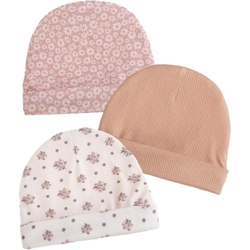 3pcs Satin Lined Baby Newborns Beanie Hats Soft Stretchy Baby Girls Infant Caps Silky Satin Lined Toddler Hat