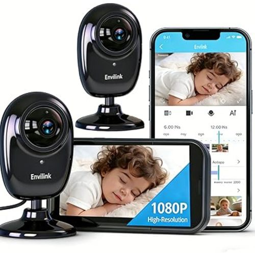 No WiFi Baby Monitor, 2 Cameras 1080P High Definition Screen, Baby Monitor with Camera and Audio, Night Vision, 2-Way Talk, VOX, 5 Lullabies, 1200ft Long Range 2.8" LCD Display for Home Use