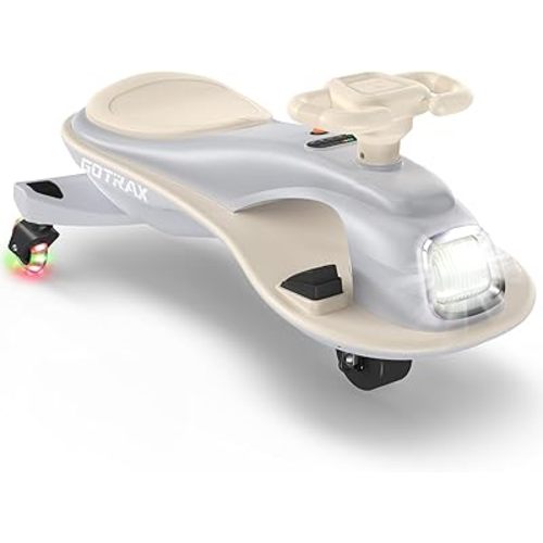 Gotrax WG1 Electric Wiggle Car for Kids, 12V Big Battery up to 120Min Playtime, Music Speaker &Rear Flash Wheels, Battery Display & Easy Assembly w/Pedal Throttle, Crazy Cart Gift for Ages 3+, 132Lbs