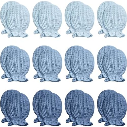Pro Goleem Muslin Baby Mittens for Newborn, 100% Cotton No Scratch Soft Breathable Gloves for Boys and Girls 0-6 months