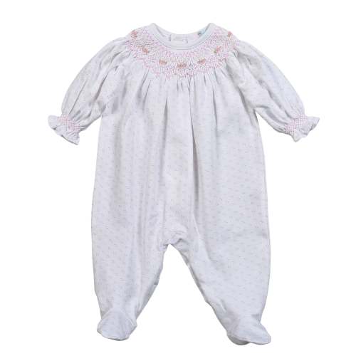 TDO-514 Pink Tiny Dots Pima Hand Smk Footie – Baby Loren