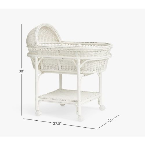 Bassinet & Mattress Pad Set - WHITE