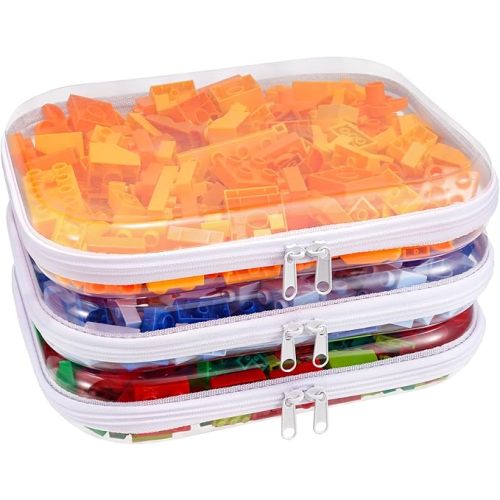 Clear Hard Shell Zipper Case,3PCS Transparent Clear Zipper Pouches,Hard Side Plastic Case Set,Portable Travel Storage Organizer Bins