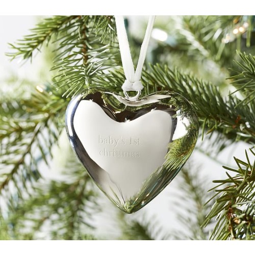 Baby's First Christmas Nickel Plated Christmas Ornaments | Pottery Barn Kids