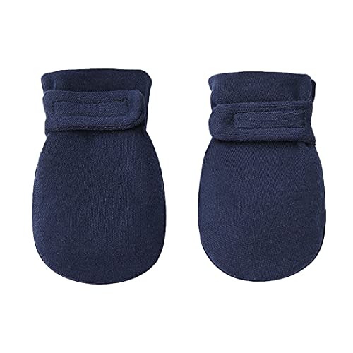 Newborn Baby No Scratch Mittens Stay On, 100% Cotton Breathable, Adjustable Infant Gloves for Baby Boys Girls Mittens