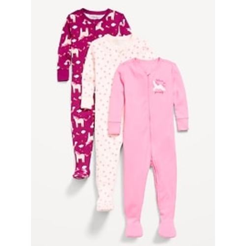 Snug-Fit 2-Way-Zip Pajama One-Piece 3-Pack for Toddler & Baby | Old Navy
