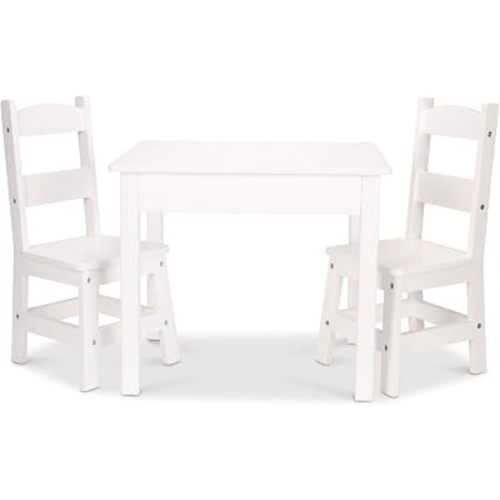Melissa & Doug Wooden Kids Table & Chairs Set, Montessori, Homeschool Classroom Must Haves, Bedroom Furniture for Boys & Girls 3+