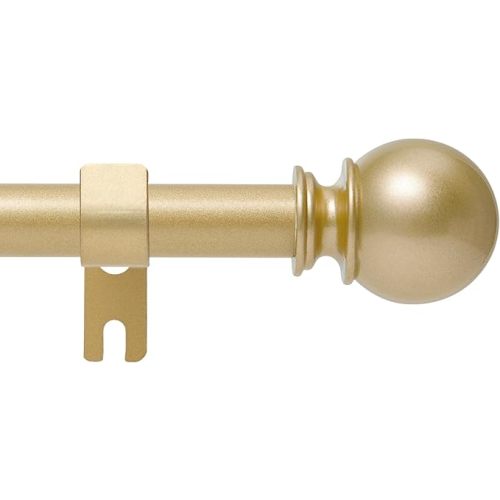 Gold Curtain Rod for Windows 28 to 48 Inch, 5/8 Inch Diameter Heavy Duty Splicing Adjustable Curtain Rods With Brackets, Easy to Install, Suitable for Bedroom, Patio and Outdoor