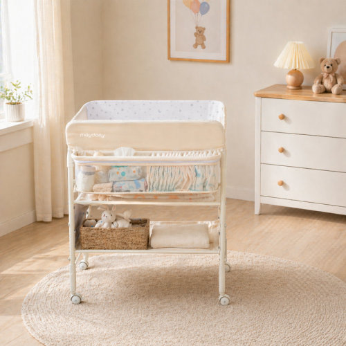 Ebern Designs Baby Changing Table with Waterproof Changing Topper & Reviews | Wayfair - BEIGE