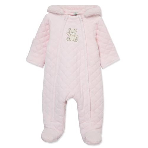 Little Me Clothes for Baby Boys' and Girls' Quilted Velour Pram Fall Winter Snowsuit with Fold-Over Mitts, 3 to 9 Months