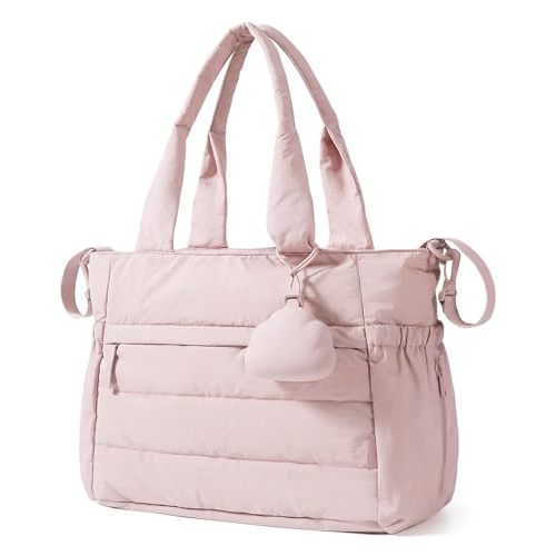 BAGSMART Diaper Bag Tote, Hospital Bag for Labor Delivery, Puffy Maternity Travel Diaper Tote, Baby Bag with Pacifier Case