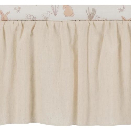 Lambs & Ivy Signature Creamy Ivory Cotton/Linen Baby Crib Skirt/Dust Ruffle