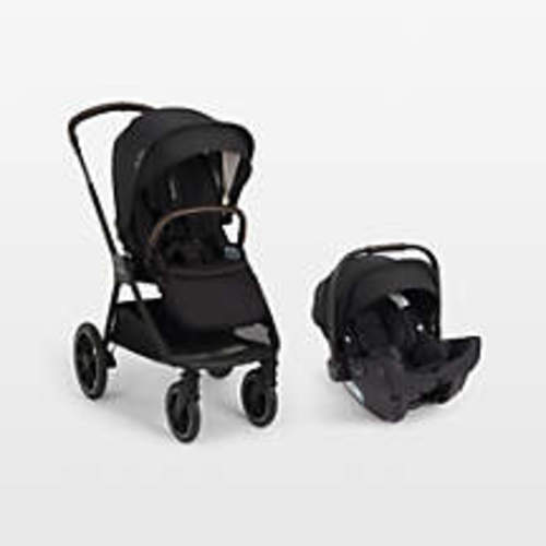 Nuna PIPA Urbn Caviar Black Baseless Baby Car Seat + TRIV lx Stroller Travel System
