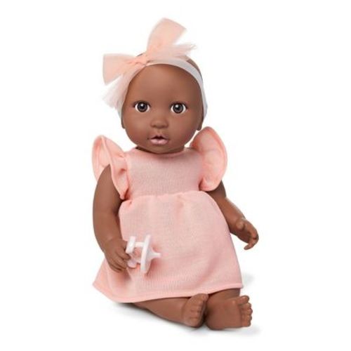 LullaBaby 14" Baby Doll with Pink Dress & Pacifier - Brown Eyes