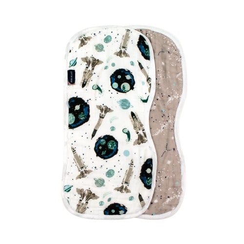 Space & Galaxy Oh-So-Soft Muslin Burp Cloths (2 pack) | The Indigo Owl, LLC