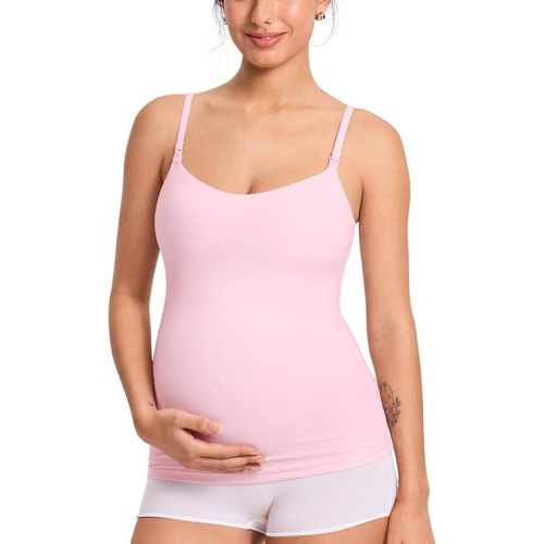 MOMANDA Nursing Tank Tops for Breastfeeding Sweet Pink Medium